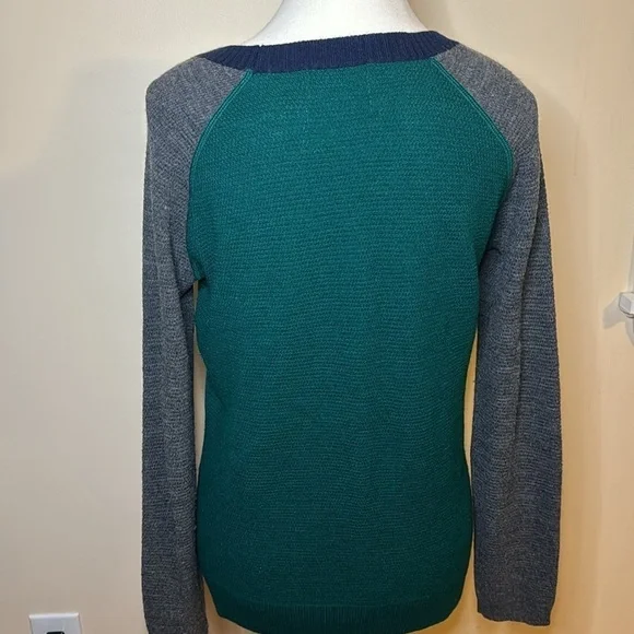 Fenn wright Manson women’s pull over wool sweater green/grey M - Picture 4 of 5